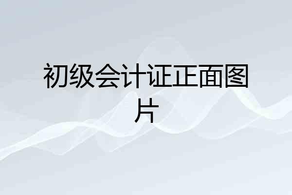 初级会计证正面图片