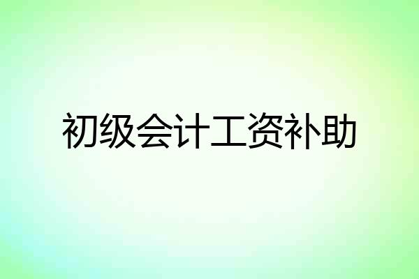 初级会计工资补助