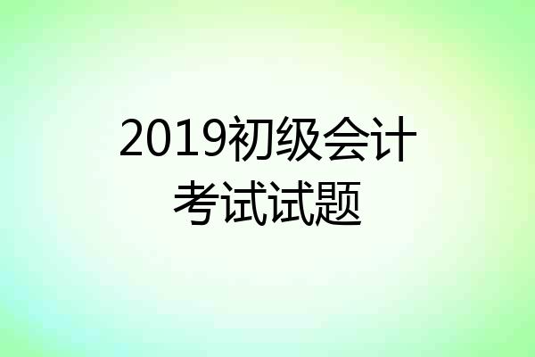 2019初级会计考试试题