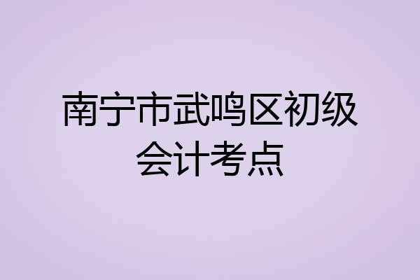 南宁市武鸣区初级会计考点