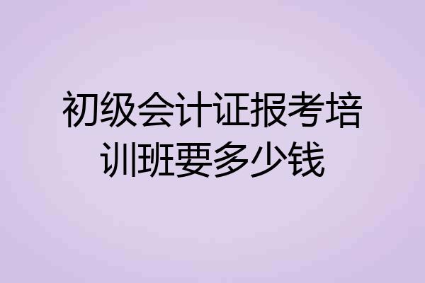初级会计证报考培训班要多少钱