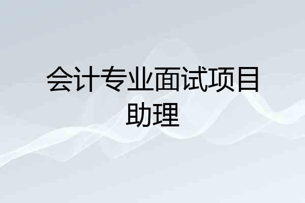 会计专业面试项目助理