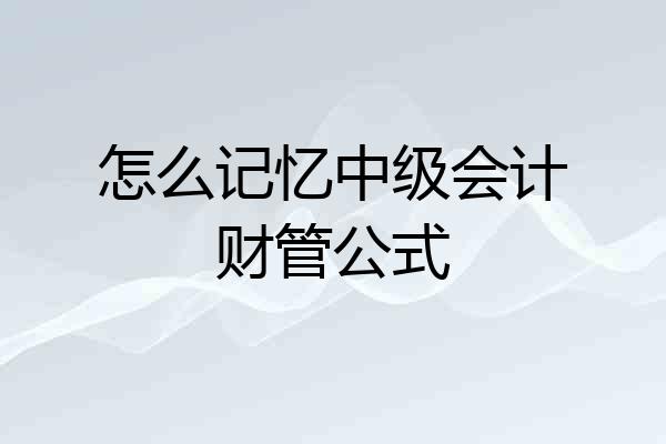 怎么记忆中级会计财管公式
