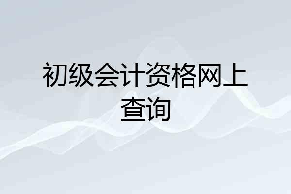 初级会计资格网上查询