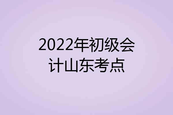2022年初级会计山东考点
