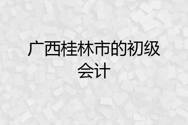 广西桂林市的初级会计