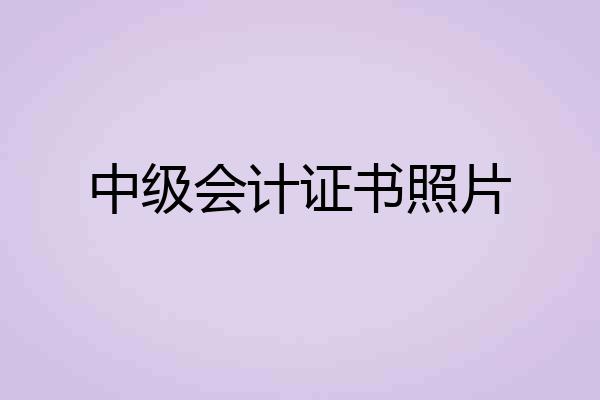 中级会计证书照片