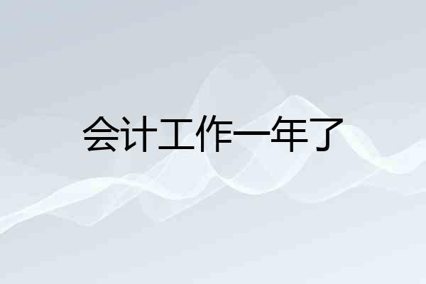 会计工作一年了
