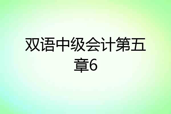 双语中级会计第五章6