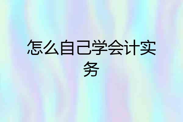 怎么自己学会计实务