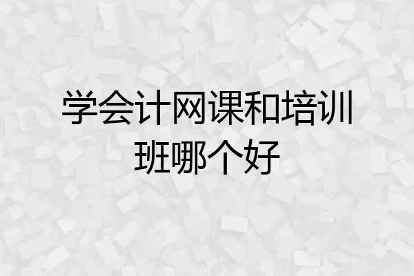 学会计网课和培训班哪个好
