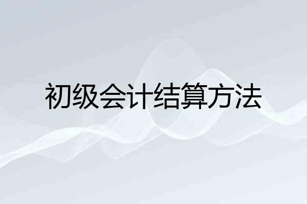 初级会计结算方法