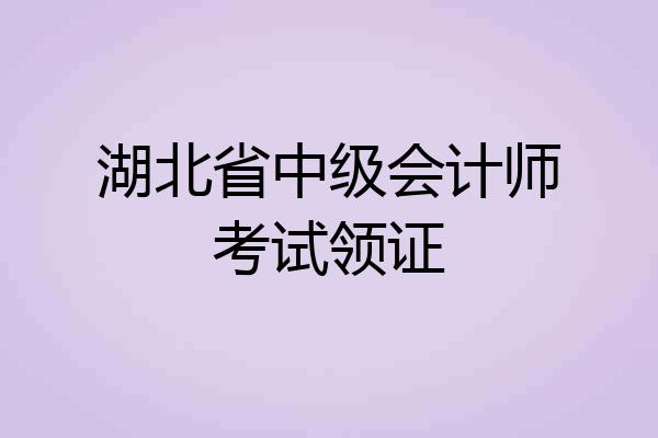 湖北省中级会计师考试领证
