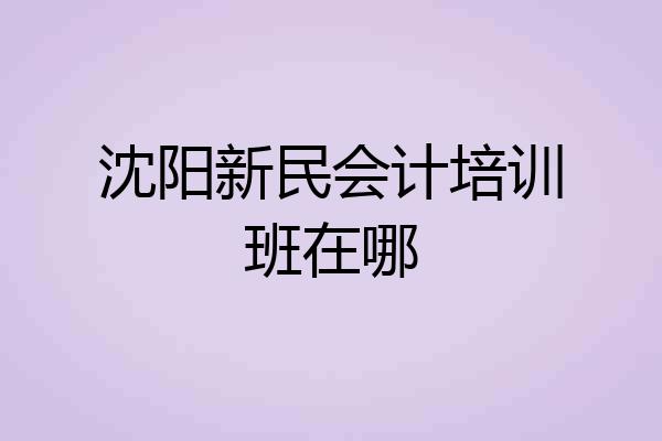 沈阳新民会计培训班在哪