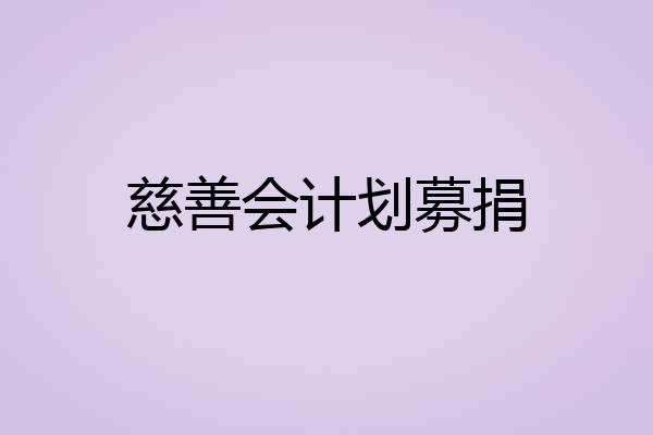 慈善会计划募捐