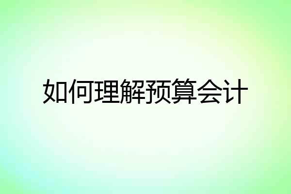 如何理解预算会计