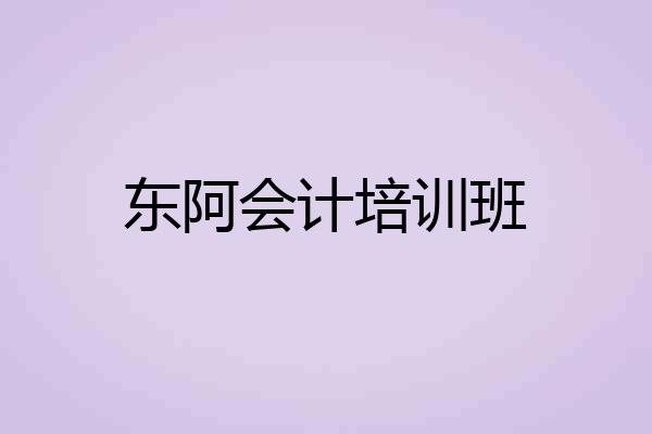 东阿会计培训班