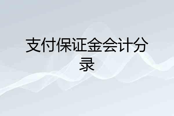 支付保证金会计分录