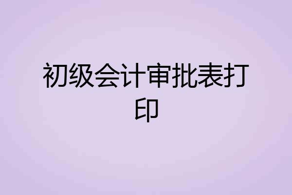 初级会计审批表打印