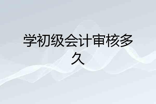 学初级会计审核多久