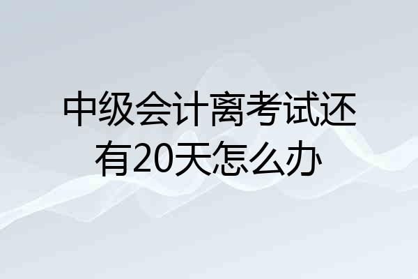 中级会计离考试还有20天怎么办