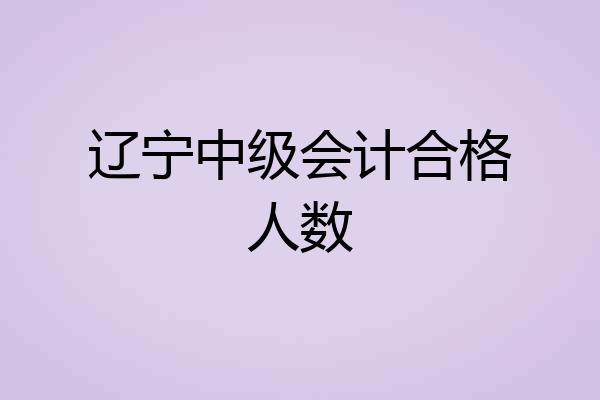 辽宁中级会计合格人数