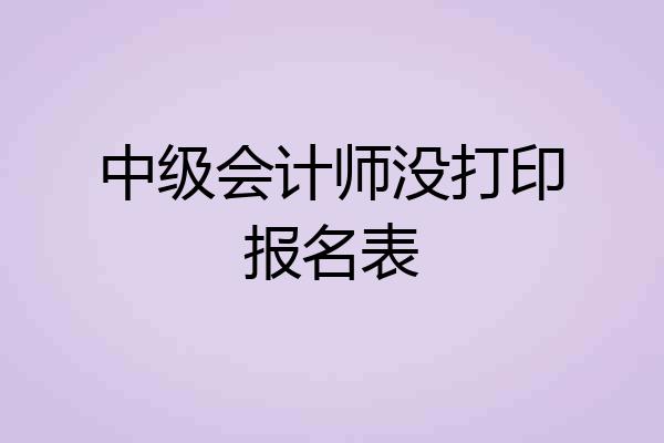 中级会计师没打印报名表