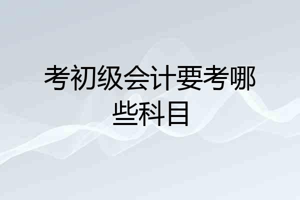 考初级会计要考哪些科目