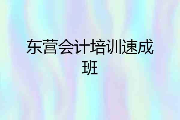 东营会计培训速成班