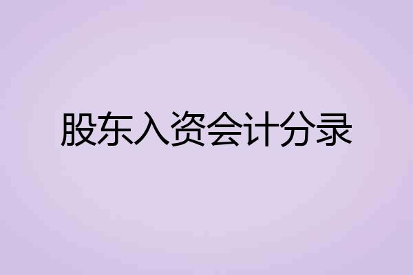 股东入资会计分录
