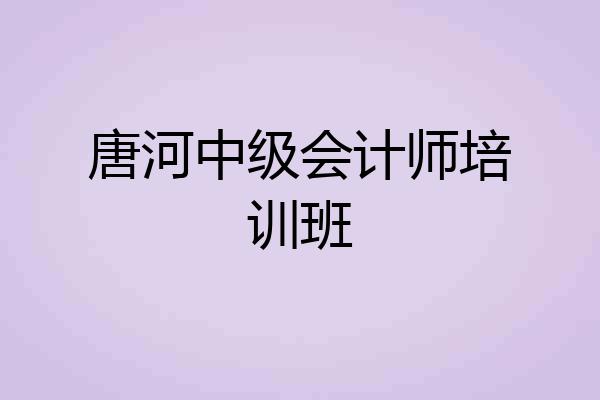 唐河中级会计师培训班