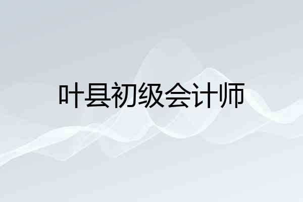 叶县初级会计师