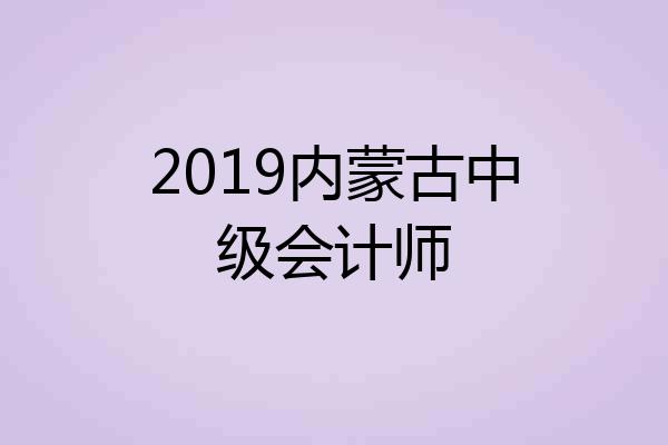 2019内蒙古中级会计师