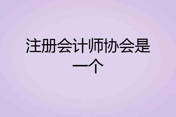 注册会计师协会是一个