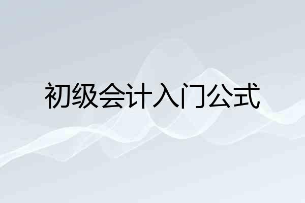初级会计入门公式