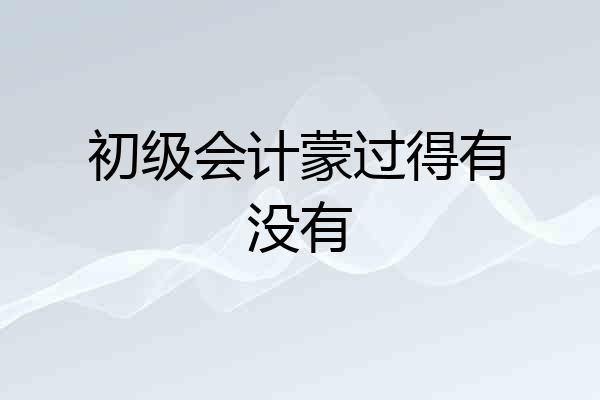 初级会计蒙过得有没有