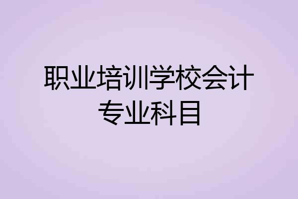 职业培训学校会计专业科目