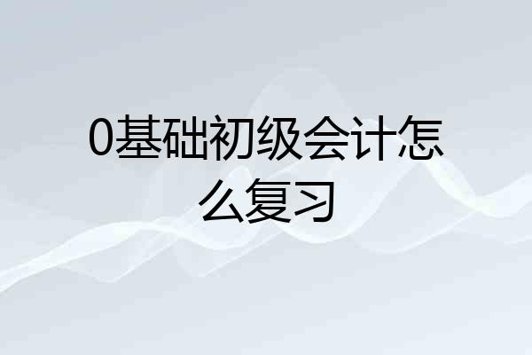 0基础初级会计怎么复习