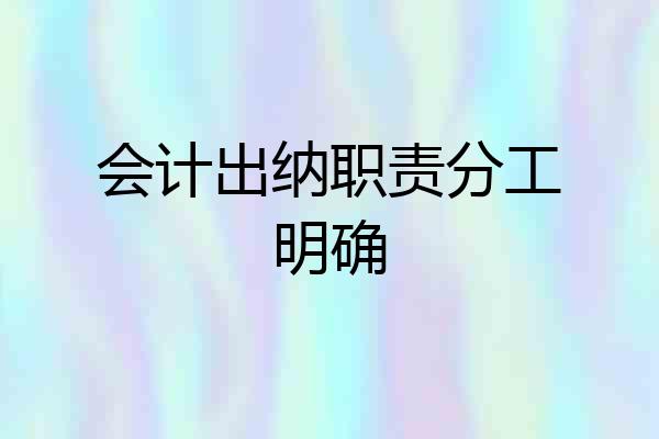 会计出纳职责分工明确