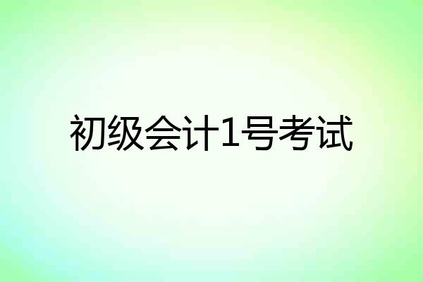 初级会计1号考试