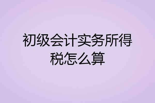 初级会计实务所得税怎么算