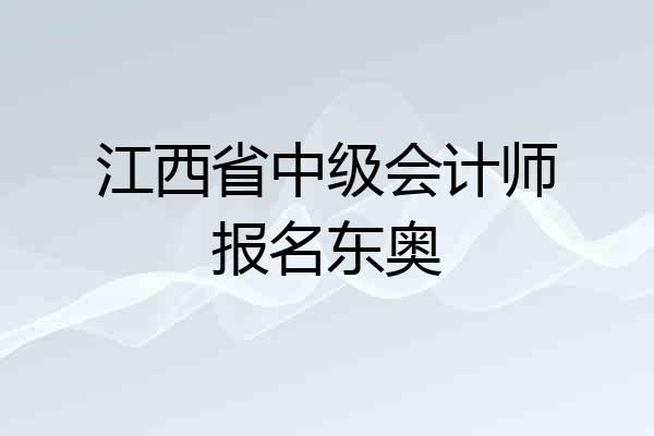 江西省中级会计师报名东奥