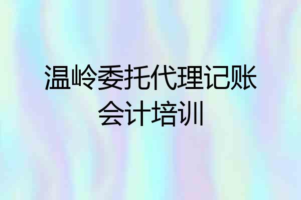 温岭委托代理记账会计培训