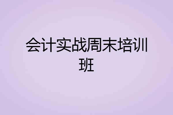 会计实战周末培训班