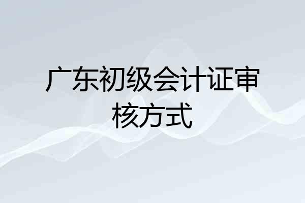 广东初级会计证审核方式