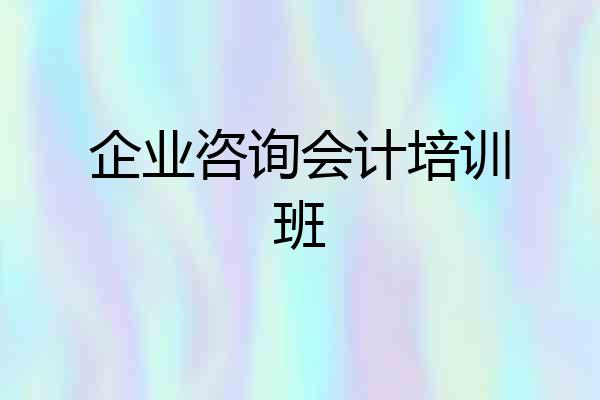 企业咨询会计培训班