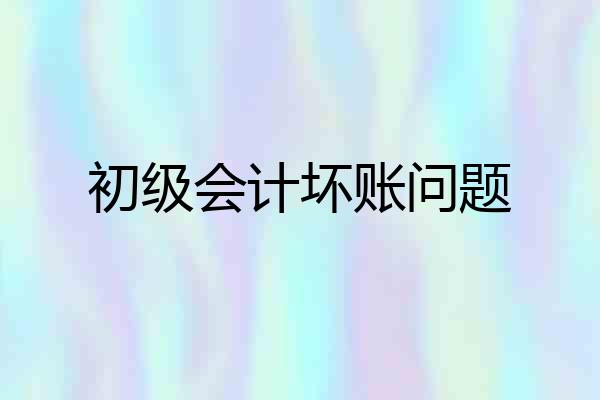 初级会计坏账问题