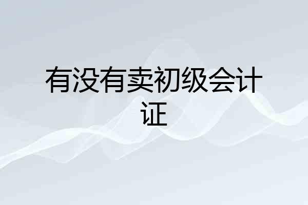 有没有卖初级会计证