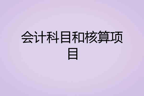会计科目和核算项目