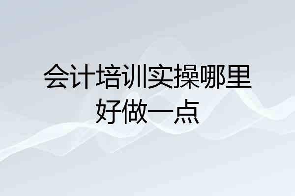 会计培训实操哪里好做一点